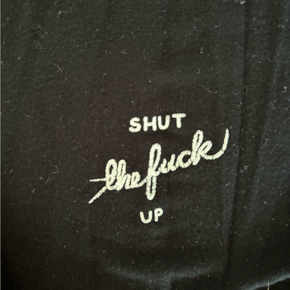 “Shut the F up” T-Shirt women’s size small black - Picture 2 of 3